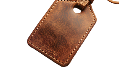 blank brown leather tag label texture