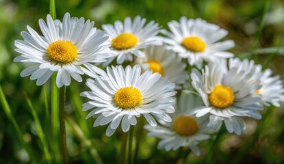 Close-up of clustered white daisies
