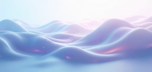 Fototapeta premium Abstract illustration features flowing waves in soft blue and purple hues creating a serene, dreamy atmosphere. Smooth gradients and a light texture offer ethereal smoothness and visual inspiration.