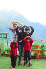 happy family in the park