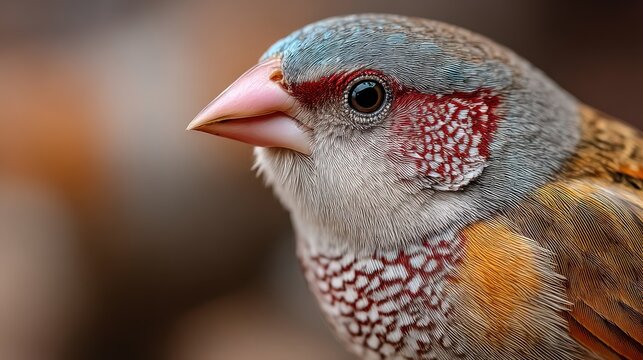 Captivating portrait of a striking red-cheeked cordon-bleu avian specimen