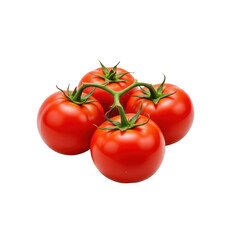 Fresh Red Tomatoes Grouped on a Transparent background for Healthy Cooking
