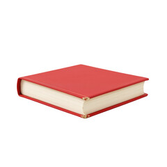 Elegant Red Book with Smooth Cover and White Pages on Transparent background