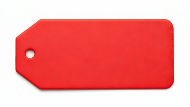 A Clean Red Label Against a White Background Ideal for Product Promotion and Marketing Material Design