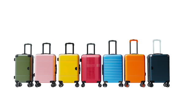 various travel suitcase, luggage trolley bags in different colours
