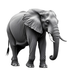 Obraz premium Realistic 3D Model of an African Elephant Standing in Profile View