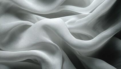 Obraz premium Light gray fabric drapes in soft folds