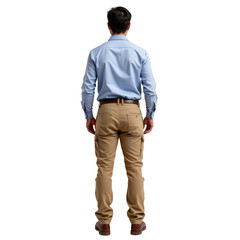 Naklejka premium Professional Man in Dress Shirt and Casual Pants from Behind View