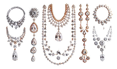 various women dimond necklaces with earrings