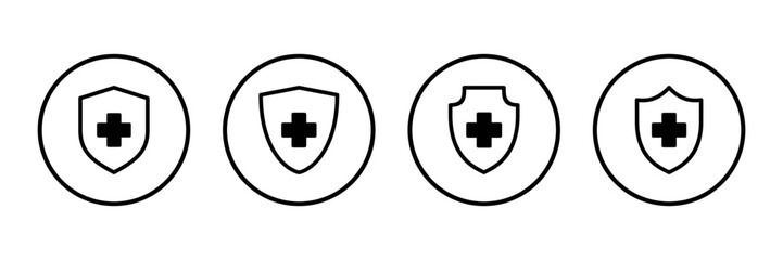 Obraz premium Health insurance icon logo design. Insurance health document sign and symbol