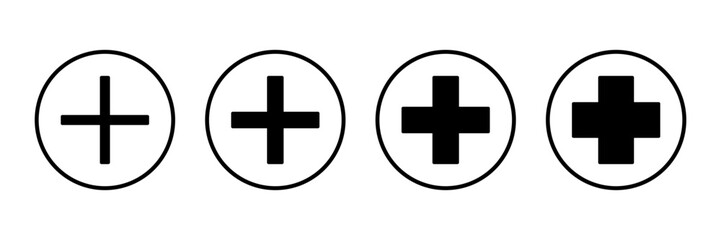 Fototapeta premium Plus icon logo design. Add plus sign and symbol