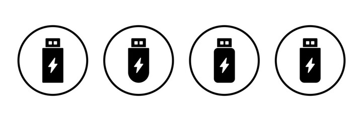 Usb icon logo design. Flash disk sign and symbol. flash drive sign. usb charging