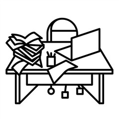 Outline metaphor icon showing emotional tension, mental pressure, and learning struggle related to school stress and student burnout