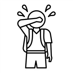 Outline metaphor icon showing emotional tension, mental pressure, and learning struggle related to school stress and student burnout