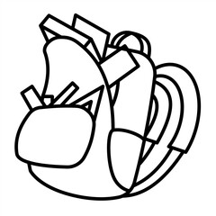 Outline metaphor icon showing emotional tension, mental pressure, and learning struggle related to school stress and student burnout