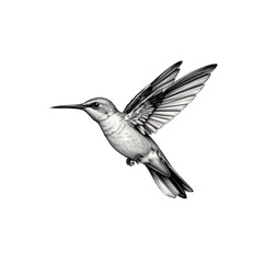 Fototapeta premium Delicate Hummingbird in Mid-Flight, Capturing Nature's Beauty