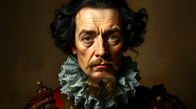 Expressionism of An 18th-century noble his visage usurped by the Cursed Visage