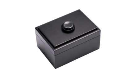 a black box with a button on it