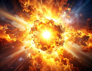 Fototapeta premium Cosmic explosion, radiant energy
