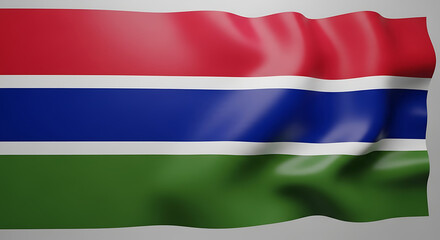 The National Flag of The Gambia Waving Proudly