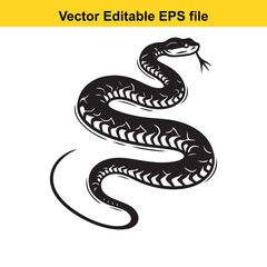 Fototapeta premium Vector art of detailed snake graphic isolated on white background, editable eps long horn, , long horn