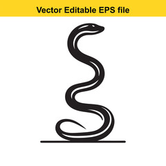 Vector art of black snake silhouette isolated on white background long horn, , long horn