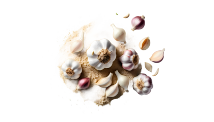 Aromatic Allium Harmony: A stunning visual arrangement, capturing the vibrant essence of culinary garlic, presented with expert artistry and a keen eye for culinary aesthetics. 