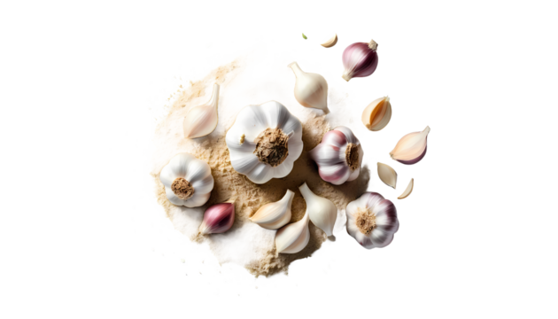 Aromatic Allium Harmony: A stunning visual arrangement, capturing the vibrant essence of culinary garlic, presented with expert artistry and a keen eye for culinary aesthetics. 