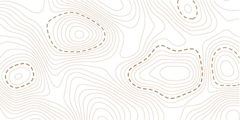 Topographic map patterns, golden topography line map. Outdoor vector background, editable stroke