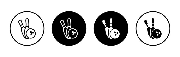 Bowling icon symbol for apps and websites. bowling ball and pin sign and symbol.