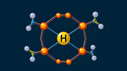Colorful molecular structure illustration of cyclopropane, a volatile organic compound with three carbon and six