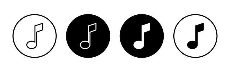 Music icon symbol for apps and websites. note music sign and symbol