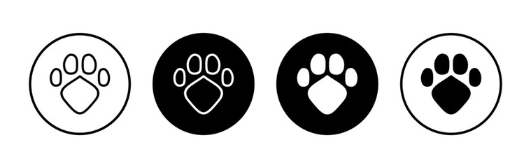 Paw icon symbol for apps and websites. paw print sign and symbol. dog or cat paw