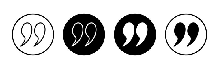 Quote icon symbol for apps and websites. Quotation mark sign and symbol