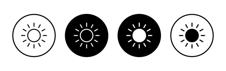 Sun icon symbol for apps and websites. Brightness sign and symbol