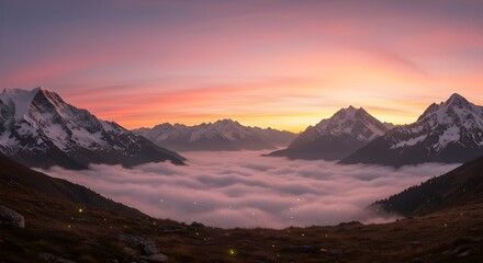 Obraz premium Sunset Over Cloud Sea