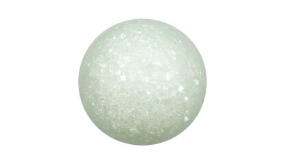 A light green, round sphere with fine white granules