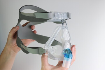 Adult cpap mask isolated in a white background
