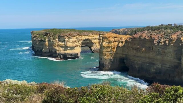 Limestone Cliffs Along the Port Campbell National Park along the Great Ocean Road in Australia