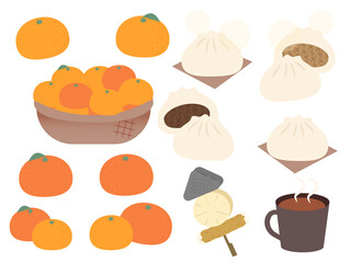 冬のあったか食べ物イラストセット