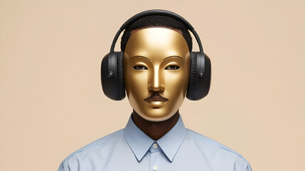 An image focusing on the hair and ears of a figure with the face disguised to protect identity