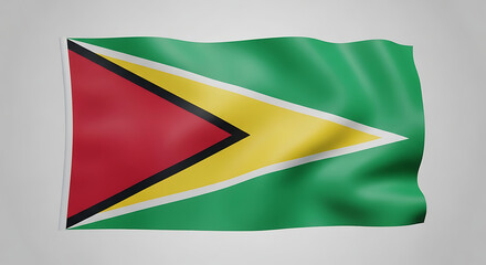 Obraz premium Waving Flag of Guyana National Symbol of Freedom and Independence