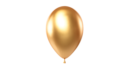 a gold balloon floating in the air