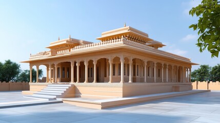 Obraz premium Architectural Design: A Majestic Rajasthani Haveli