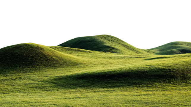 a grassy hill with a few hills in the background