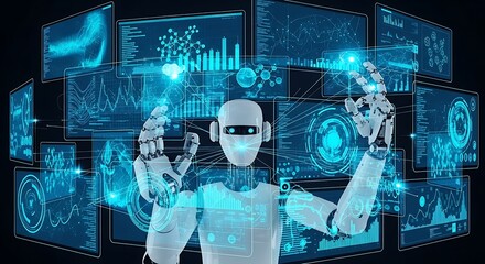 Futuristic Robot Interface: Data Visualization and Artificial Intelligence Control System