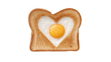 a heart shaped egg in a toasted piece of bread