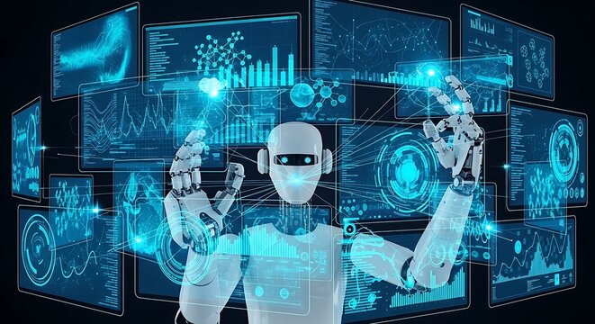 Futuristic Robot Interface: Data Visualization and Artificial Intelligence Control System