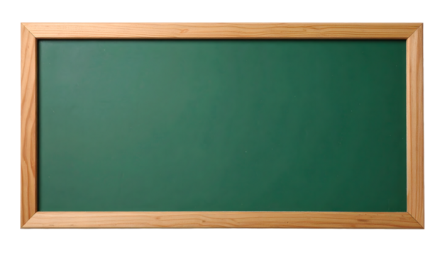 Empty green chalkboard with a natural wood frame, perfect for educational or creative presentations and notes