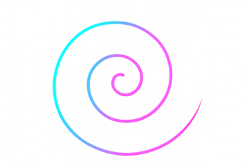 Vibrant spiral curving dynamically, generating optical depth with swirling luminous colors converging toward central point
